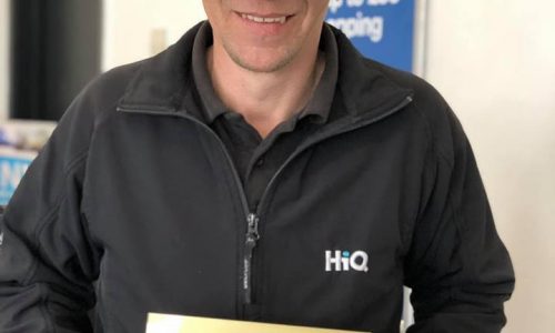Jason at HiQ Coventry receiving their Gold Standard Award 2019