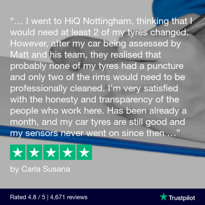 HiQ Tyres & Autocare Nottingham Trustpilot review