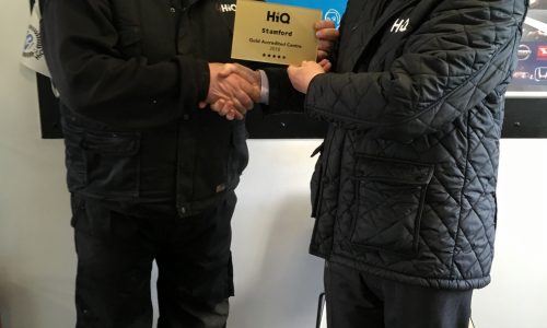 HiQ Stamford- Owen Evans receiving their Gold Standard Award 2018