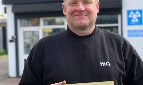 John at HiQ Erdington receiving their Gold Standard Award 2019