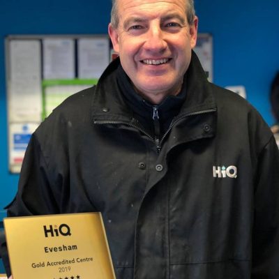 Kevin at HiQ Evesham receiving their Gold Standard Award 2019