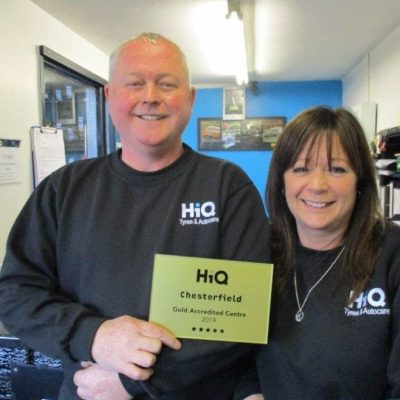 Pete and Paula at HiQ Chesterfield receiving their Gold Standard Award 2019