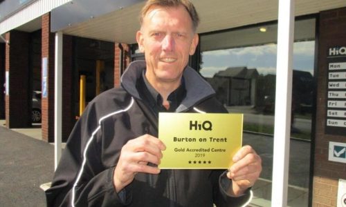 Pete at HiQ Burton receiving their Gold Standard Award 2019