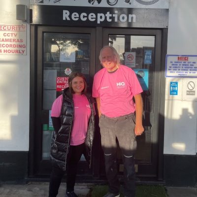 HiQ Tyres Autocare Goffs Oak Manager Tara and Mick supporting Breast Cancer Now