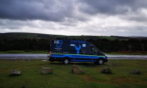 Hi Q Tyres Autocare Plymouth Van in the countryside