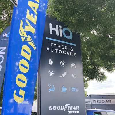 Hi Q Tyres Autocare Aylesbury Flags outside
