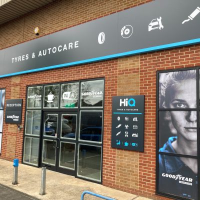 Hi Q Tyres Autocare Aylesbury New Signage over Entrance