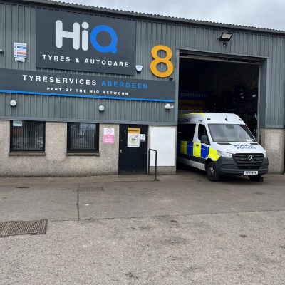 Hi Q Tyres Autocare Aberdeen Tyre Services Exterior with Van