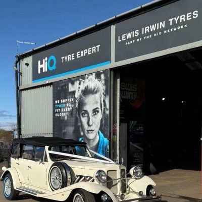 Hi Q Ayr Wedding Car Outside the Centre 2