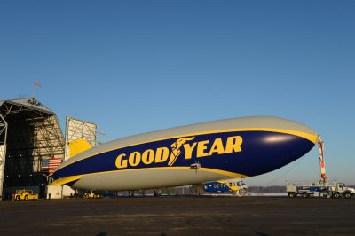 Goodyear Blimp 2014 before taking off