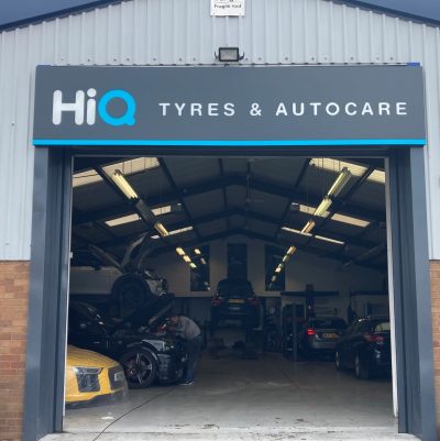 Hi Q Tyres Autocare Walsall Entrance and Hi Q sign