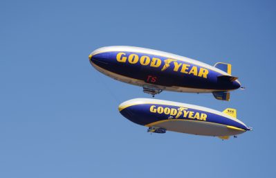 Two airships side by side