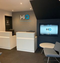 Hi Q Tyres Autocare Havant waiting area and TV display