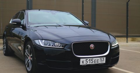 Black Jaguar XE Parked in Car Park