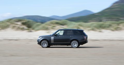 Range Rover Driving Through the Desert Off Roading