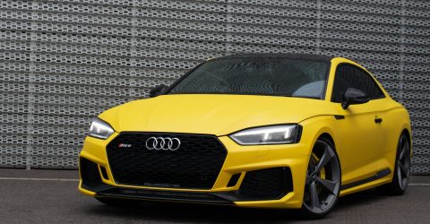 Yellow Audi RS 5 Parked up in car park