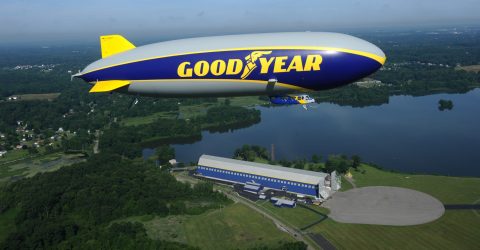 THE GOODYEAR BLIMP RETURNS TO THE UK