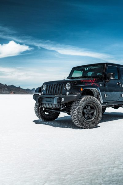 Black Jeep in the snow