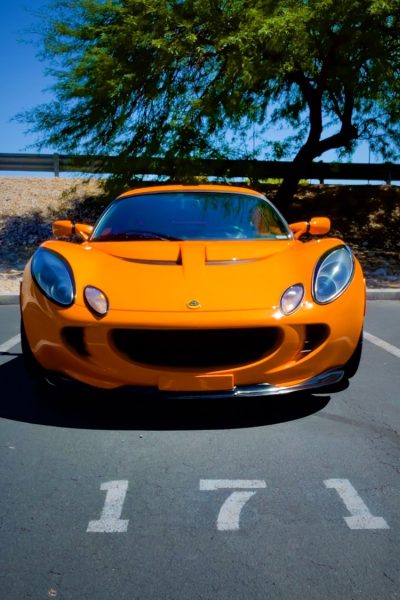 Orange lotus car in car park