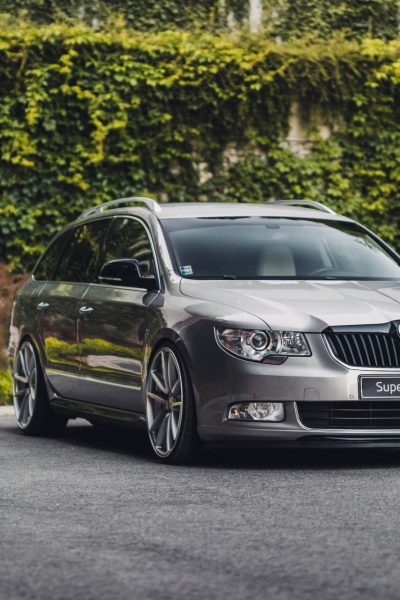 Silver Skoda Superb Combi