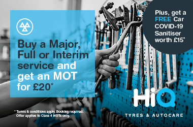 Buy a Major, Full or Interim service and get a £20 MOT