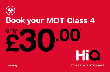 Book your Class 4 MOT today for just £30.