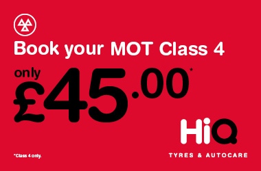 Book a Class 4 MOT today for just £45.