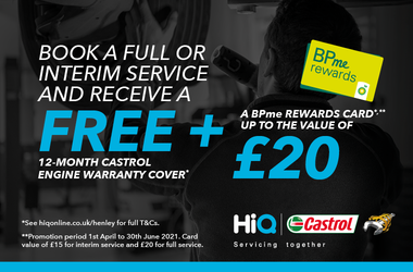 BOOK A FULL OR INTERIM SERVICE AND RECEIVE A FREE 12-MONTH CASTROL ENGINE WARRANTY COVER*